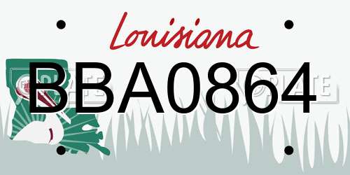 BBA0864 Louisiana License Plate