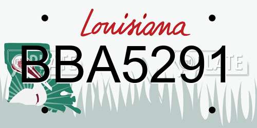 BBA5291 Louisiana License Plate