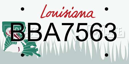 BBA7563 Louisiana License Plate