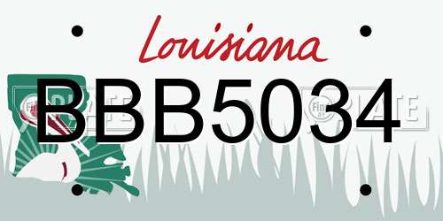 BBB5034 Louisiana License Plate