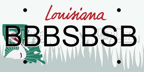BBBSBSB Louisiana License Plate