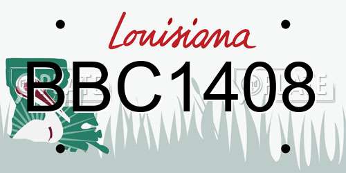 BBC1408 Louisiana License Plate