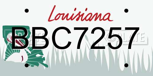 BBC7257 Louisiana License Plate