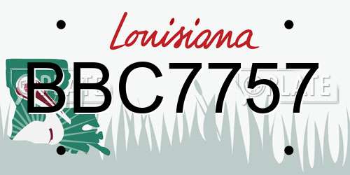 BBC7757 Louisiana License Plate