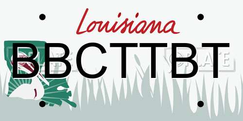 BBCTTBT Louisiana License Plate