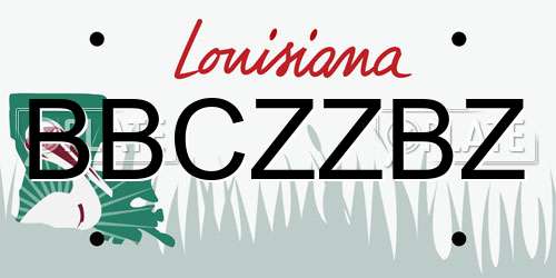 BBCZZBZ Louisiana License Plate