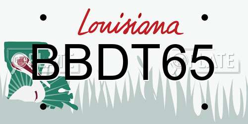 BBDT65 Louisiana License Plate
