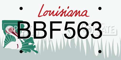BBF563 Louisiana License Plate