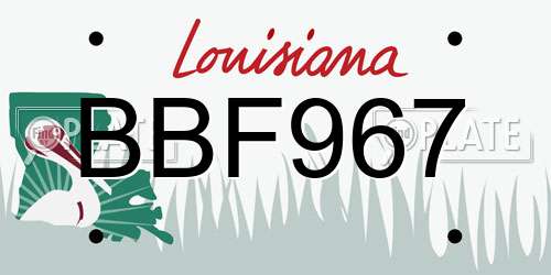 BBF967 Louisiana License Plate