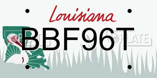 BBF96T Louisiana License Plate