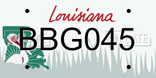 BBG045 Louisiana License Plate