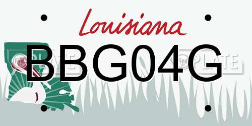BBG04G Louisiana License Plate