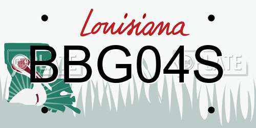 BBG04S Louisiana License Plate