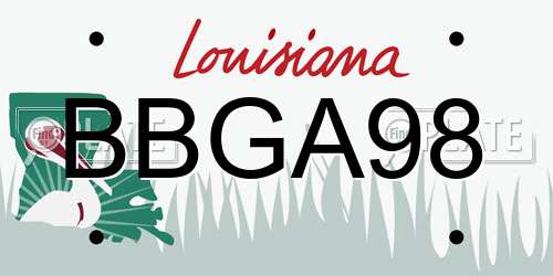 BBGA98 Louisiana License Plate