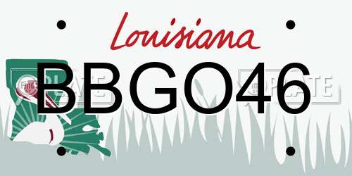BBGO46 Louisiana License Plate