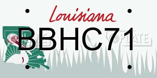 BBHC71 Louisiana License Plate