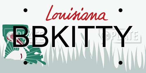 BBKITTY Louisiana License Plate