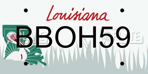 BBOH59 Louisiana License Plate