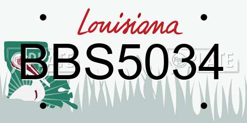 BBS5034 Louisiana License Plate