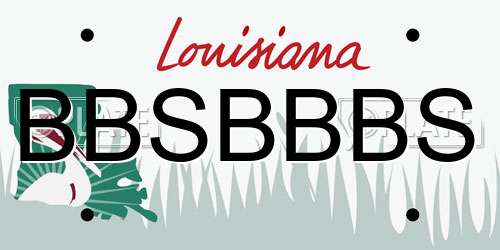 BBSBBBS Louisiana License Plate