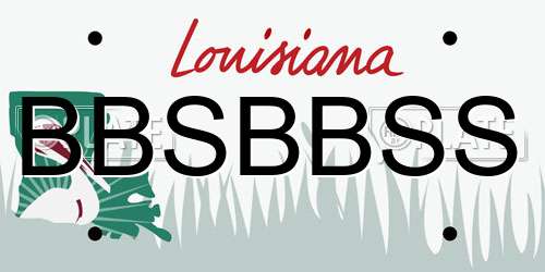 BBSBBSS Louisiana License Plate