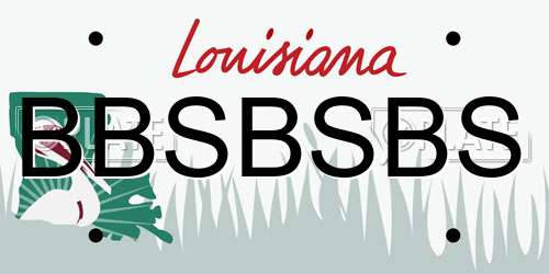 BBSBSBS Louisiana License Plate