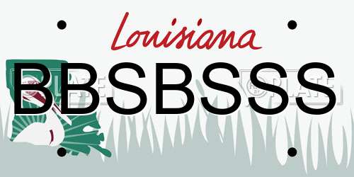 BBSBSSS Louisiana License Plate