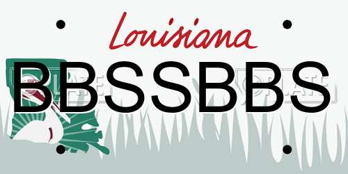 BBSSBBS Louisiana License Plate
