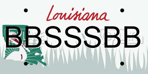 BBSSSBB Louisiana License Plate