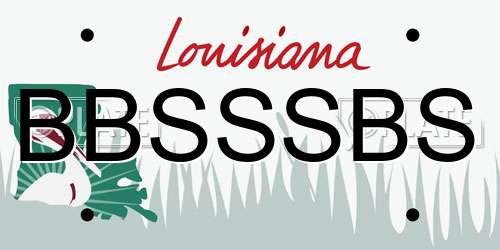 BBSSSBS Louisiana License Plate