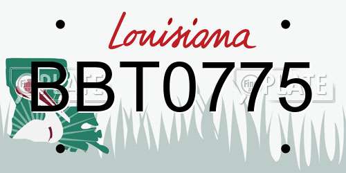 BBT0775 Louisiana License Plate