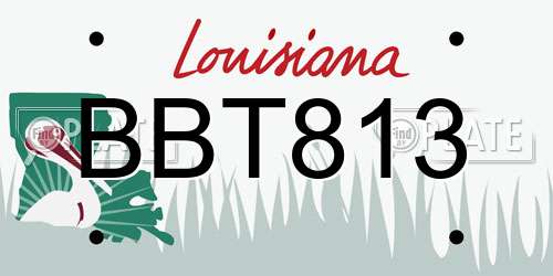 BBT813 Louisiana License Plate