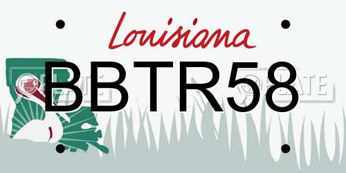 BBTR58 Louisiana License Plate