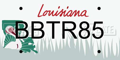 BBTR85 Louisiana License Plate
