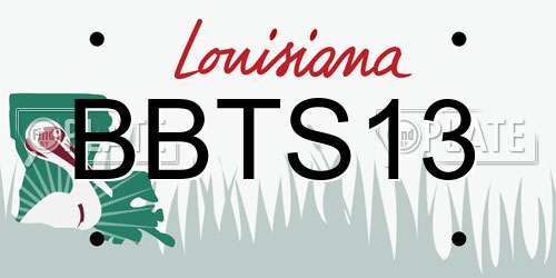 BBTS13 Louisiana License Plate