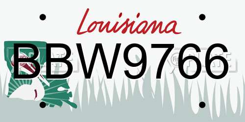 BBW9766 Louisiana License Plate