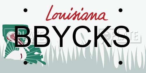 BBYCKS Louisiana License Plate