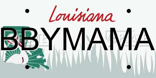 BBYMAMA Louisiana License Plate