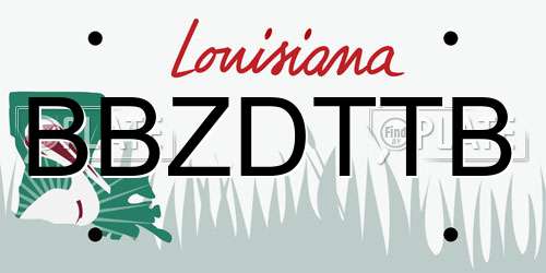 BBZDTTB Louisiana License Plate