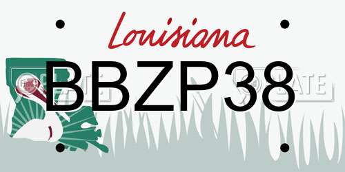 BBZP38 Louisiana License Plate