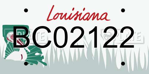BC02122 Louisiana License Plate