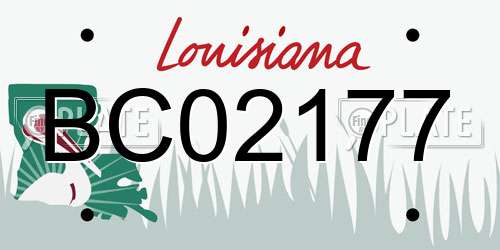 BC02177 Louisiana License Plate