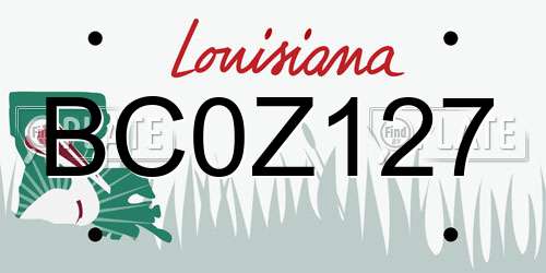 BC0Z127 Louisiana License Plate