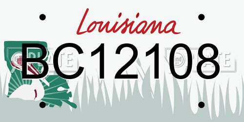 BC12108 Louisiana License Plate