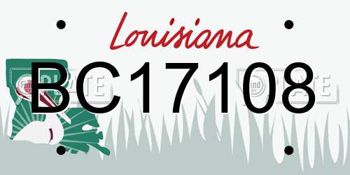 BC17108 Louisiana License Plate