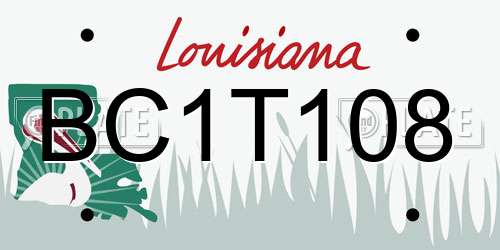 BC1T108 Louisiana License Plate
