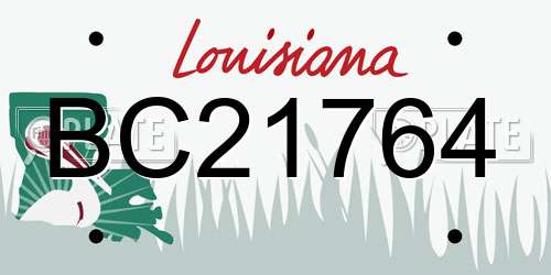 BC21764 Louisiana License Plate