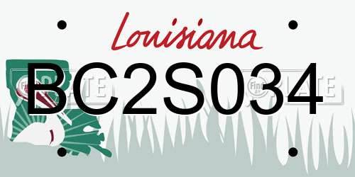 BC2S034 Louisiana License Plate
