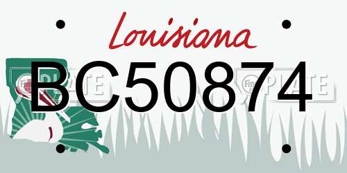 BC50874 Louisiana License Plate