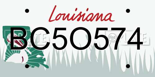 BC5O574 Louisiana License Plate
